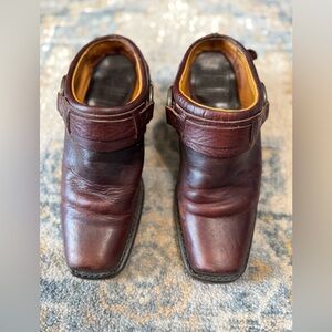 Frye Harness Mules Boots Brown Leather Shoes Size 6